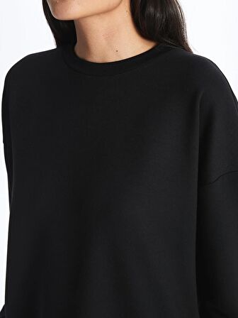 Bisiklet Yaka Oversize Kadın Sweatshirt