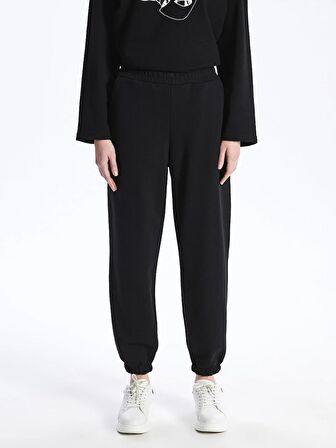 Kadın Beli Lastikli Düz Jogger Eşofman Altı