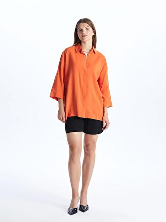 Düz Uzun Kollu Oversize Kadın Gömlek