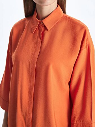 Düz Uzun Kollu Oversize Kadın Gömlek