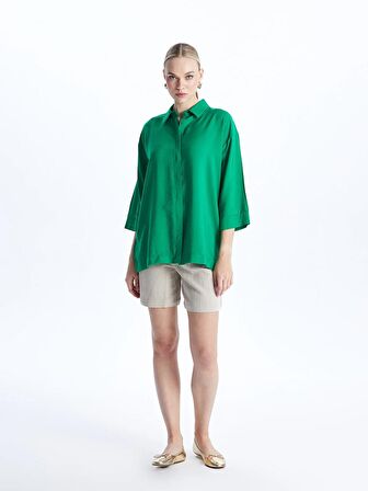 Düz Uzun Kollu Oversize Kadın Gömlek