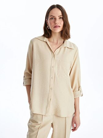 Düz Uzun Kollu Kadın Gömlek