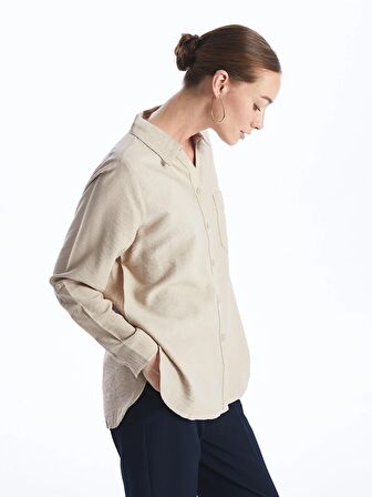 Düz Uzun Kollu Kadın Gömlek