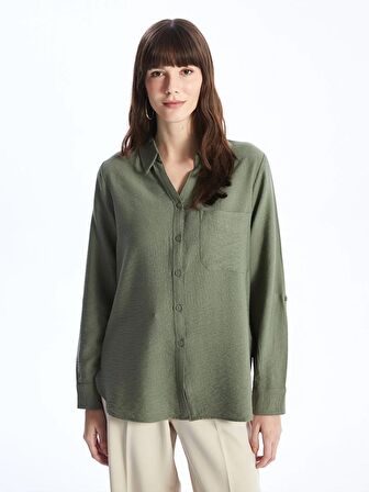 Düz Uzun Kollu Kadın Gömlek