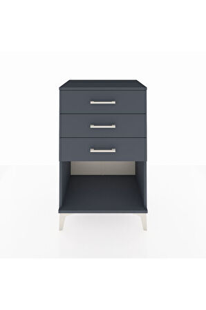 Hyperion Komodin 3 Çekmeceli 60x44x96 Antrasit-Antrasit