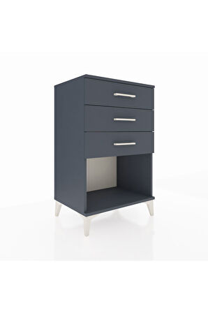 Hyperion Komodin 3 Çekmeceli 60x44x96 Antrasit-Antrasit