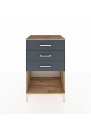 Hyperion Komodin 3 Çekmeceli 60x44x96 Çam-Antrasit