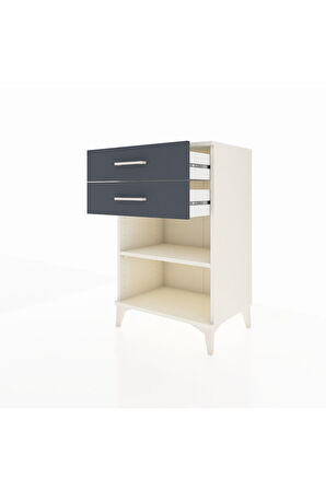 Hyperion Komodin Tek Raflı 2 Çekmeceli 60x44x96 Aytaşı-Antrasit