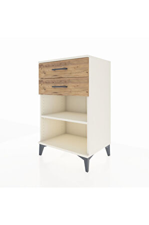 Hyperion Komodin Tek Raflı 2 Çekmeceli 60x44x96 Aytaşı-Çam