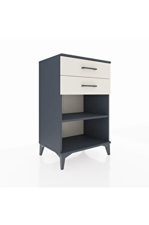 Hyperion Komodin Tek Raflı 2 Çekmeceli 60x44x96 Antrasit-Aytaşı