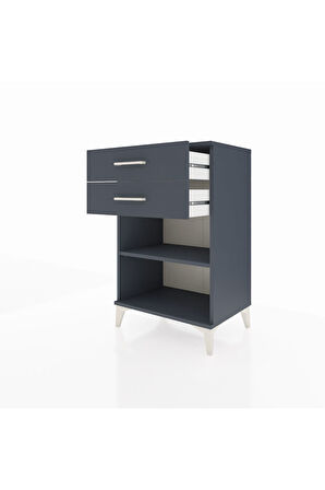 Hyperion Komodin Tek Raflı 2 Çekmeceli 60x44x96 Antrasit-Antrasit