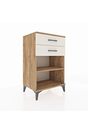 Hyperion Komodin Tek Raflı 2 Çekmeceli 60x44x96 Çam-Aytaşı