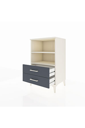 Hyperion Komodin 2 Raflı 2 Çekmeceli 60x44x96 Aytaşı-Antrasit