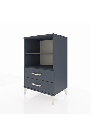 Hyperion Komodin 2 Raflı 2 Çekmeceli 60x44x96 Antrasit-Antrasit