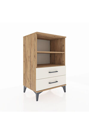Hyperion Komodin 2 Raflı 2 Çekmeceli 60x44x96 Çam-Aytaşı