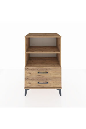 Hyperion Komodin 2 Raflı 2 Çekmeceli 60x44x96 Çam-Çam