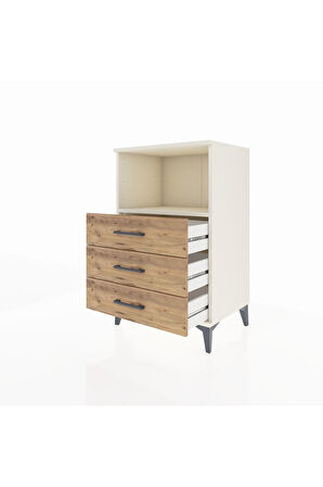 Hyperion Komodin Tek Raflı 3 Çekmeceli 60x44x96 Aytaşı-Çam