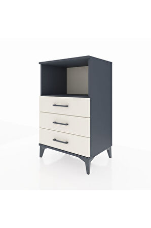Hyperion Komodin Tek Raflı 3 Çekmeceli 60x44x96 Antrasit-Aytaşı