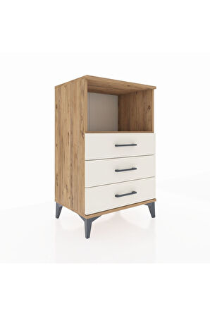 Hyperion Komodin Tek Raflı 3 Çekmeceli 60x44x96 Çam-Aytaşı