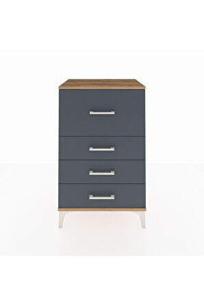 Hyperion Komodin 4 Çekmeceli 60x44x96 Çam-Antrasit