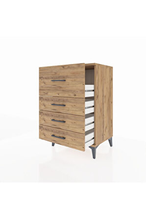 Hyperion Komodin 4 Çekmeceli 60x44x96 Çam-Çam