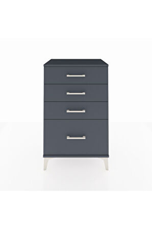 Hyperion Komodin 4 Çekmeceli 60x44x96 Antrasit-Antrasit