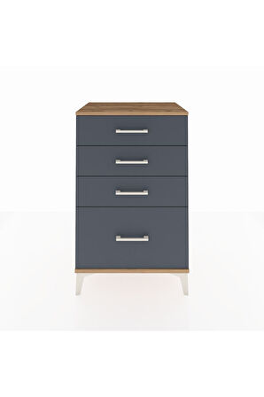 Hyperion Komodin 4 Çekmeceli 60x44x96 Çam-Antrasit