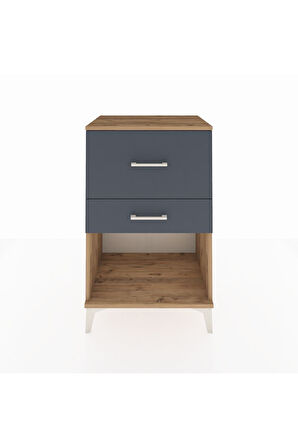 Hyperion Komodin 2 Çekmeceli 60x44x96 Çam-Antrasit