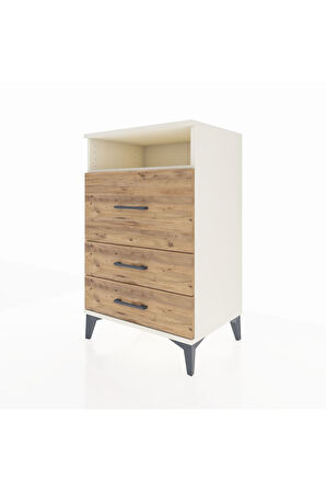 Hyperion Komodin Tek Raflı 3 Çekmeceli 60x44x96 Aytaşı-Çam