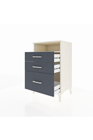 Hyperion Komodin Tek Raflı 3 Çekmeceli 60x44x96 Aytaşı-Antrasit