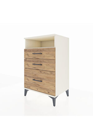 Hyperion Komodin Tek Raflı 3 Çekmeceli 60x44x96 Aytaşı-Çam