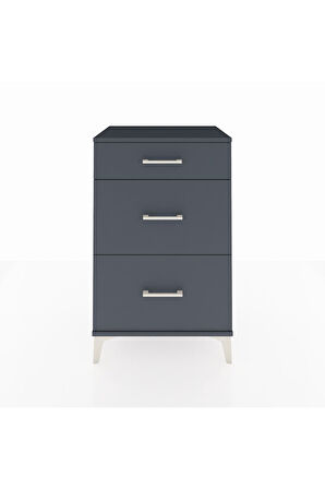 Hyperion Komodin 3 Çekmeceli 60x44x96 Antrasit-Antrasit