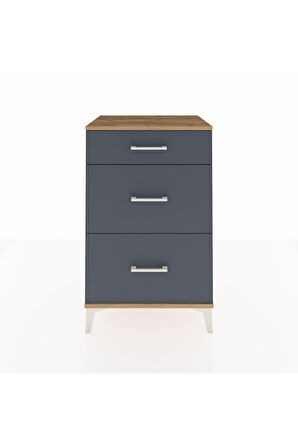 Hyperion Komodin 3 Çekmeceli 60x44x96 Çam-Antrasit