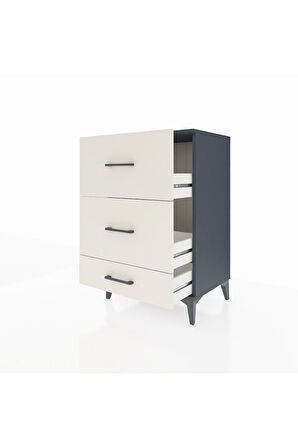 Hyperion Komodin 3 Çekmeceli 60x44x96 Antrasit-Aytaşı