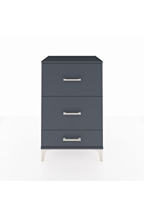Hyperion Komodin 3 Çekmeceli 60x44x96 Antrasit-Antrasit