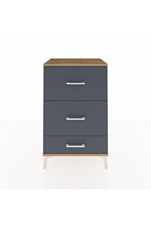 Hyperion Komodin 3 Çekmeceli 60x44x96 Çam-Antrasit