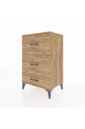 Hyperion Komodin 3 Çekmeceli 60x44x96 Çam-Çam
