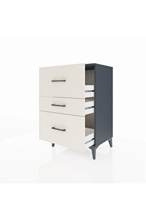 Hyperion Komodin 3 Çekmeceli 60x44x96 Antrasit-Aytaşı