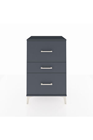 Hyperion Komodin 3 Çekmeceli 60x44x96 Antrasit-Antrasit