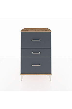Hyperion Komodin 3 Çekmeceli 60x44x96 Çam-Antrasit