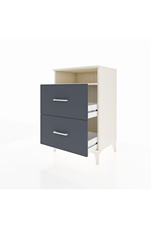 Hyperion Komodin Tek Raflı 2 Çekmeceli 60x44x96 Aytaşı-Antrasit