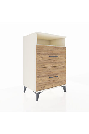 Hyperion Komodin Tek Raflı 2 Çekmeceli 60x44x96 Aytaşı-Çam