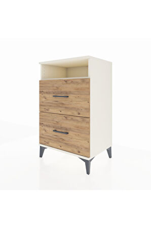 Hyperion Komodin Tek Raflı 2 Çekmeceli 60x44x96 Aytaşı-Çam