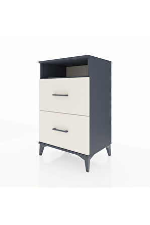 Hyperion Komodin Tek Raflı 2 Çekmeceli 60x44x96 Antrasit-Aytaşı