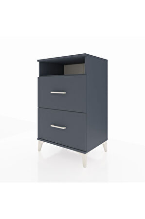 Hyperion Komodin Tek Raflı 2 Çekmeceli 60x44x96 Antrasit-Antrasit