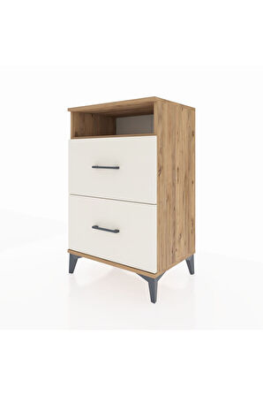 Hyperion Komodin Tek Raflı 2 Çekmeceli 60x44x96 Çam-Aytaşı