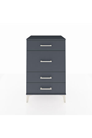Hyperion Komodin 4 Çekmeceli 60x44x96 Antrasit-Antrasit