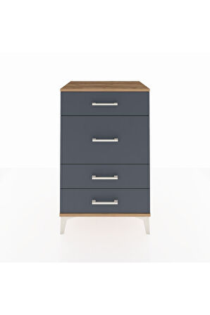 Hyperion Komodin 4 Çekmeceli 60x44x96 Çam-Antrasit