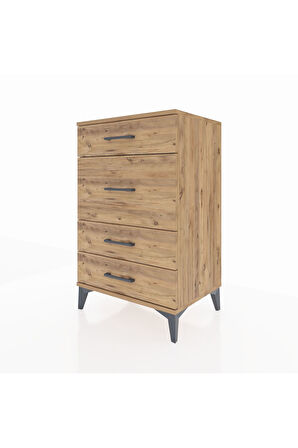 Hyperion Komodin 4 Çekmeceli 60x44x96 Çam-Çam