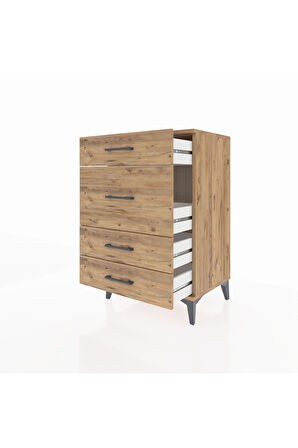 Hyperion Komodin 4 Çekmeceli 60x44x96 Çam-Çam